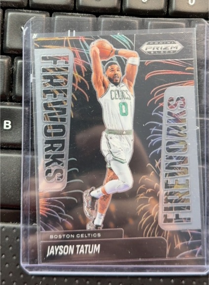 2024-25 Panini Prizm Black Fireworks #6 Jayson Tatum — front