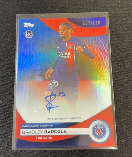 2023-24 Topps Paris Saint-Germain #207 Bradley Barcola — front