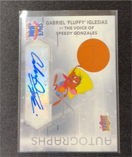 2021 Upper Deck Space Jam A New Legacy Gabriel 'Fluffy' Iglesias as Speedy Gonzales Auto — front