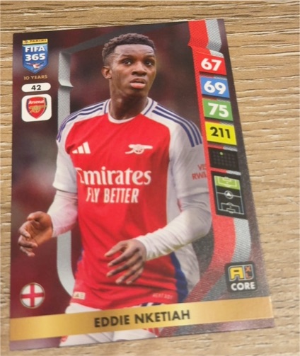 2025 Panini Adrenalyn XL FIFA 365 #42 Eddie Nketiah — front