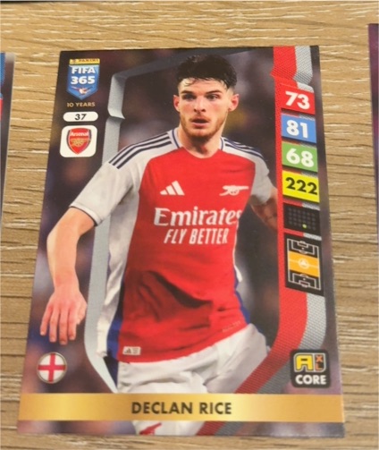 2025 Panini Adrenalyn XL FIFA 365 #37 Declan Rice — front