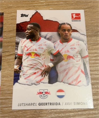 2022-23 Topps Bundesliga Lutsharel Geertruida / Xavi Simons — front