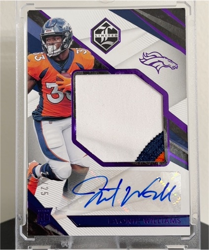 2021 Panini Limited Rookie Patch Autograph #RPA Javonte Williams — front