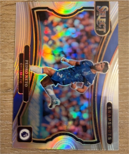 2024-25 Panini Select Premier League #17 Pedro Neto Snapshots Silver Prizm Chelsea — front