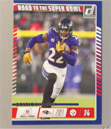 2025 Panini Donruss #2 Derrick Henry Road to the Super Bowl Wild Card Baltimore Ravens — front