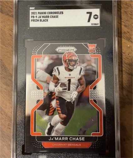 2021 Panini Chronicles Prizm Black #PB-9 Ja'Marr Chase — front