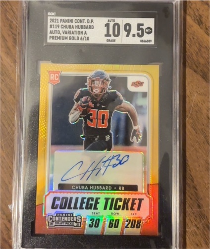 2021 Panini Contenders Draft Picks #119 Chuba Hubbard — front