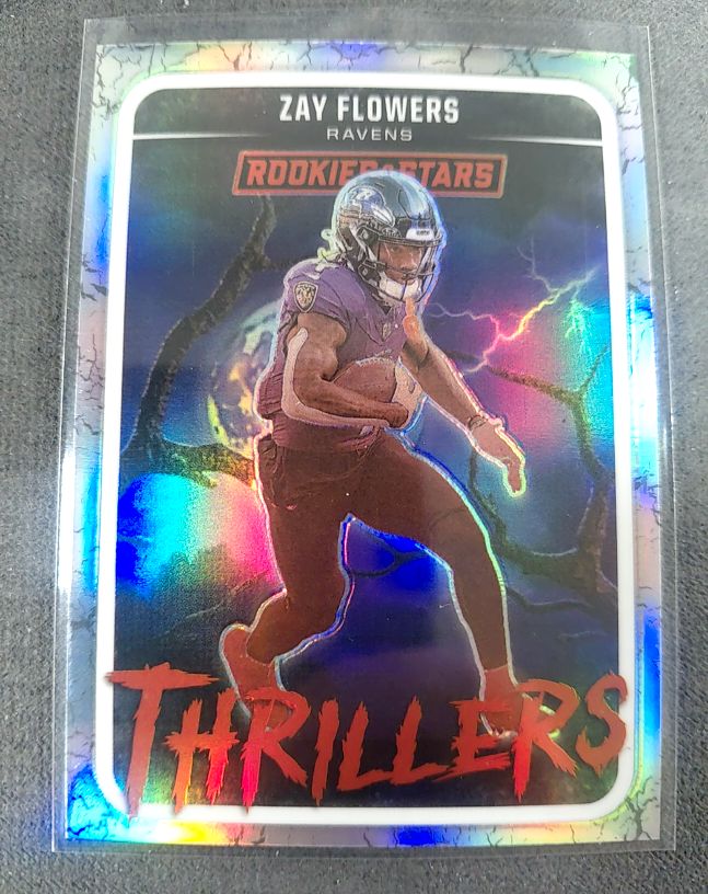2025 Panini Rookies & Stars #12 Zay Flowers Thrillers Silver Prizm — front
