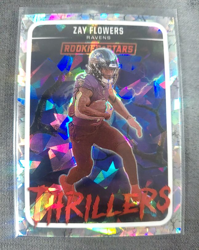 2025 Panini Rookies & Stars #12 Zay Flowers Thrillers Silver Prizm — front