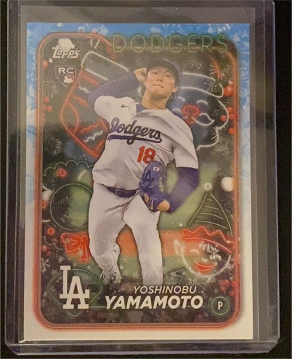2024 Topps Holiday #H88 Yoshinobu Yamamoto Rookie RC Los Angeles Dodgers — front
