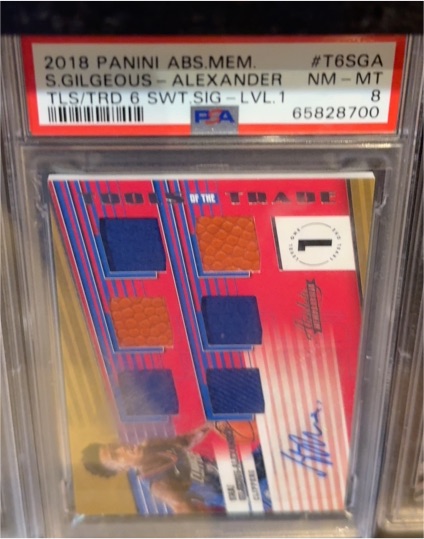 2018 Panini Absolute Memorabilia #T6SGA Shai Gilgeous-Alexander Tools of the Trade 6 Swatch Signature Level 1 — front
