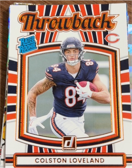 2025 Panini Donruss #8 Colston Loveland Rated Rookie Throwback — front