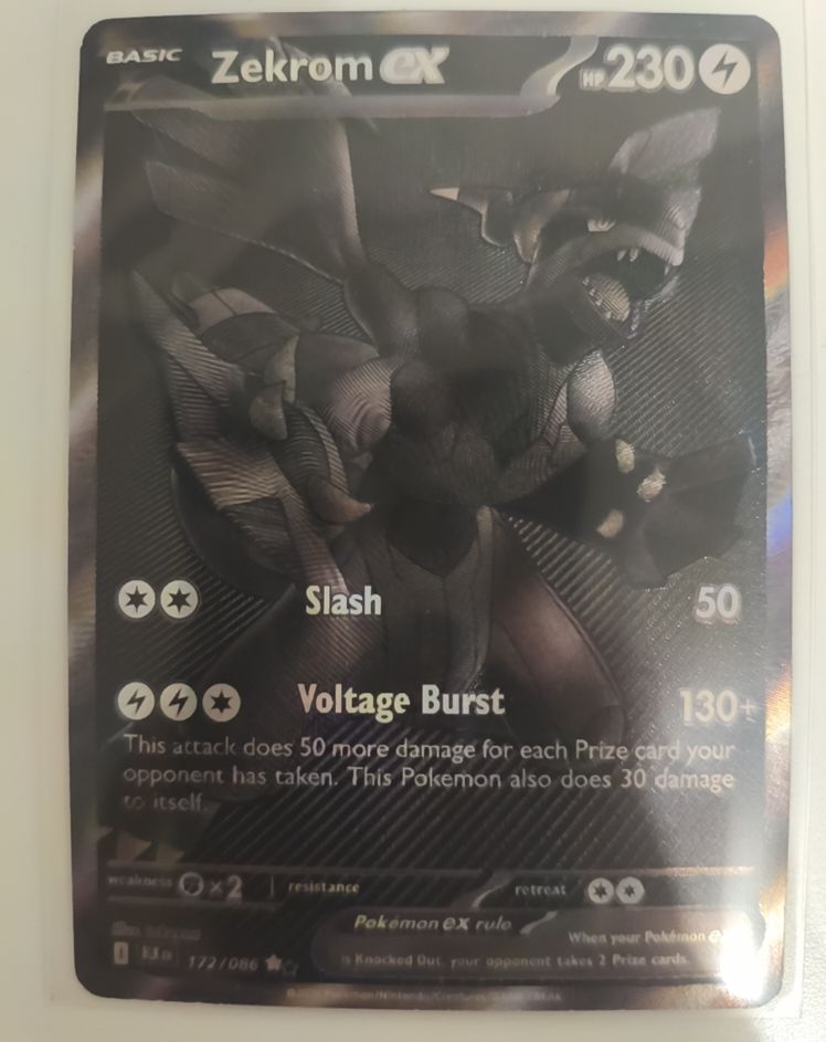 2022 Pokémon Scarlet & Violet Black Bolt #172 Zekrom ex — front