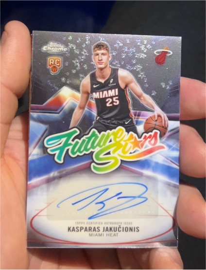 2025 Topps Chrome Future Stars Kasparas Jakucionis RC Auto — front
