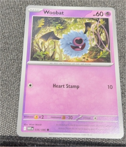 2025 Pokémon Scarlet & Violet White Flare #036 Woobat — front