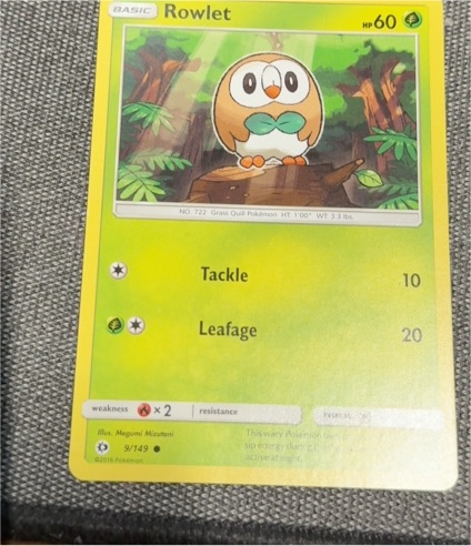2016 Pokémon Sun & Moon #9 Rowlet — front