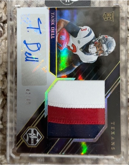 2023 Panini Limited #143 Tank Dell Rookie Patch Autograph — front