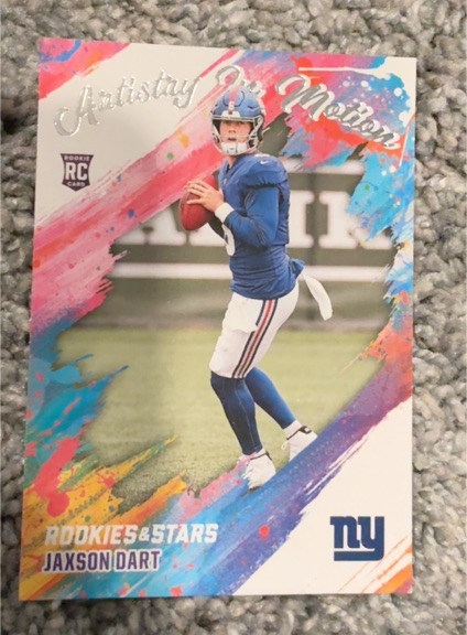 2025 Panini Rookies & Stars #16 Jaxson Dart Artistry in Motion Rookie Card — front