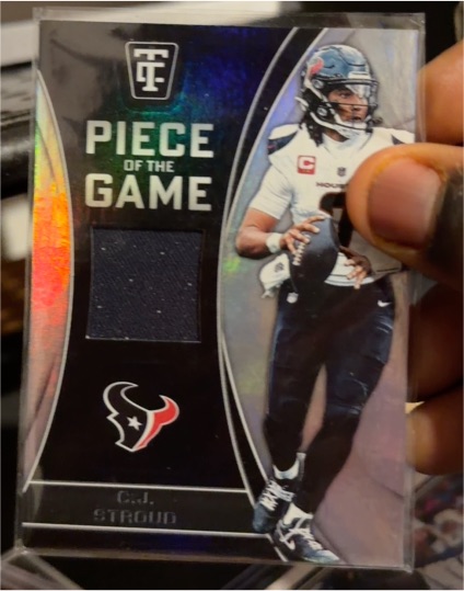 2024 Panini Totally Certified #POTG-CSD C.J. Stroud Piece of the Game — front