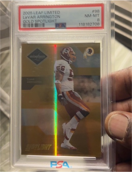 2005 Leaf Limited #98 LaVar Arrington Gold Spotlight — front