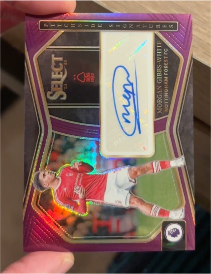 2023-24 Panini Select EPL Pitchside Signatures Morgan Gibbs-White — front