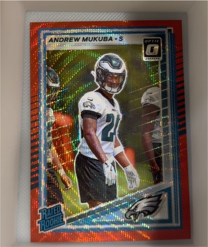 2025 Panini Donruss Optic #380 Andrew Mukuba Rated Rookie Preview Red Pandora — front