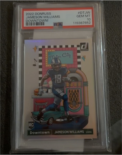 2022 Donruss #DT-JW Jameson Williams Downtown — front