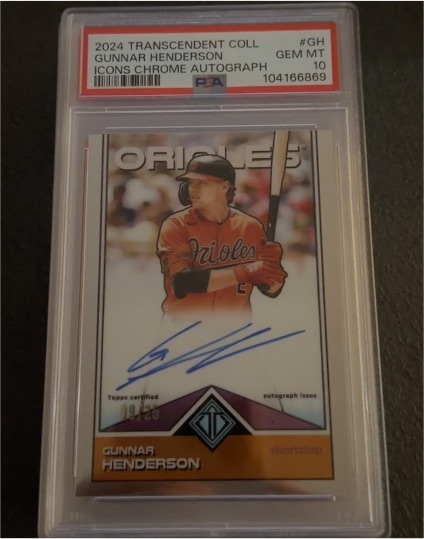 2024 Topps Transcendent Coll #GH Gunnar Henderson Icons Chrome Autograph — front