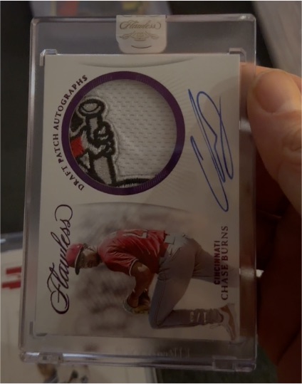 2020 Panini Flawless Draft Patch Autographs #DPAC-CB Chase Burns — front