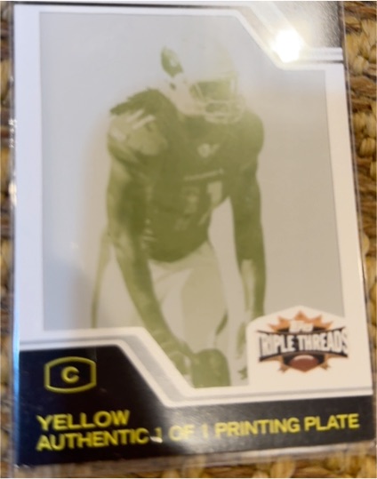 2008 Topps Triple Threads Yellow Authentic 1 of 1 Printing Plate — front