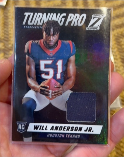 2023 Panini Zenith Turning Pro Memorabilia #TPM-WAJ Will Anderson Jr. — front