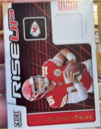 2020 Score #RU-PM Patrick Mahomes II Rise Up Game Used Patch — front