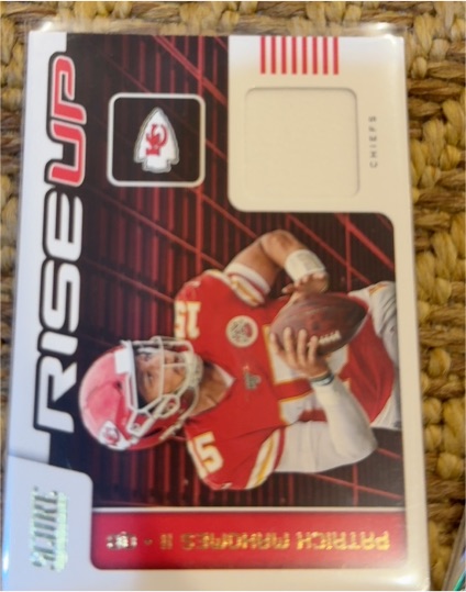 2020 Panini Score #RU-PM Patrick Mahomes II Rise Up Jersey Patch — front