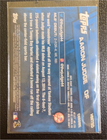 2017 Topps Chrome #HW150 Aaron Judge — front