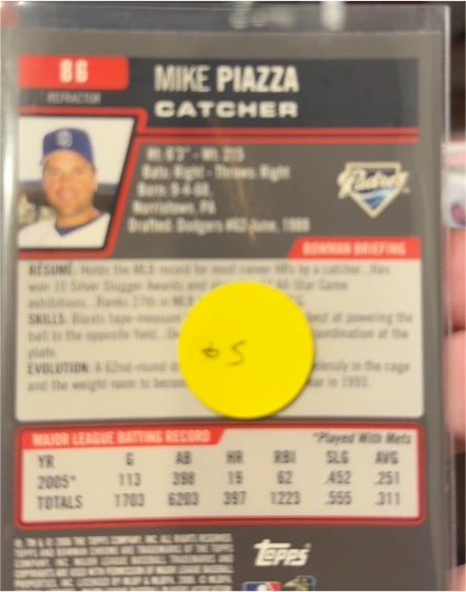 2006 Bowman Chrome Prospects #86 Mike Piazza — front