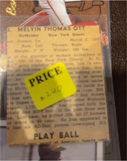 1939 Play Ball #5 Mel Ott — front
