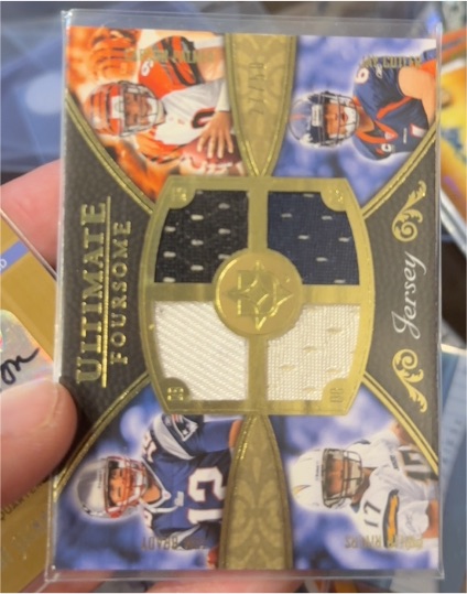 2008 Upper Deck Ultimate Foursome Patch Reggie Bush Matt Leinart Vince Young Brady Quinn — front