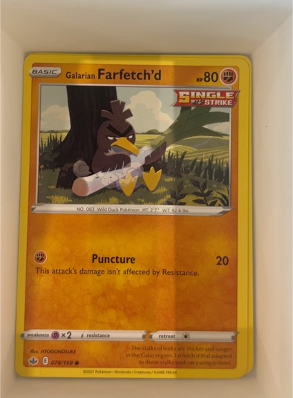 2021 Pokémon Chilling Reign #078 Galarian Farfetch'd — front