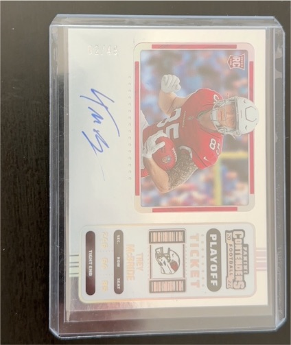 2022 Panini Contenders #136 Trey McBride Championship Ticket Auto Variation — front