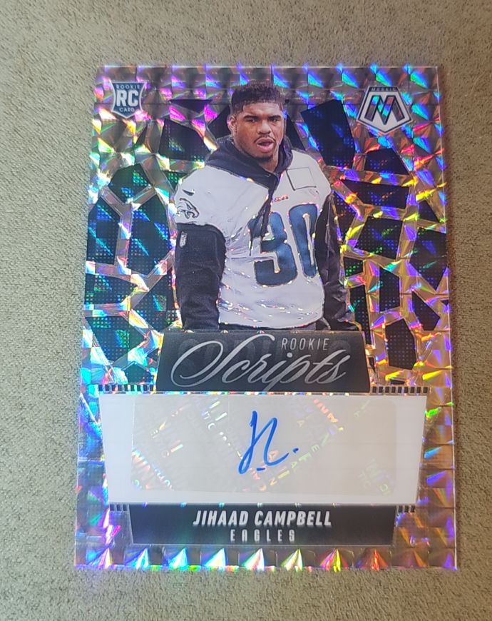 2025 Panini Mosaic Rookie Scripts #RS-JCL Jihaad Campbell — front