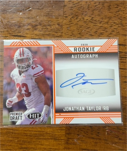 2020 Sage Hit Premier Draft #A101 Jonathan Taylor — front