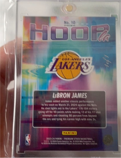2023-24 Panini NBA Hoops Premium Stock Hoopla #10 LeBron James — front