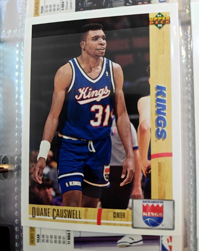 1991-92 Upper Deck #358 Duane Causwell Sacramento Kings Basketball Card — front