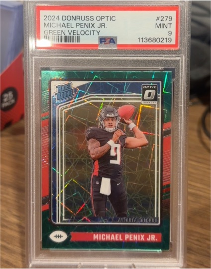 2024 Donruss Optic #279 Michael Penix Jr. Green Velocity — front