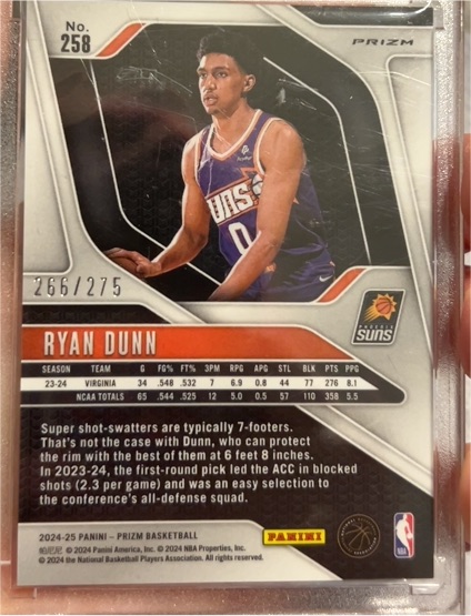 2024-25 Panini Prizm #258 Ryan Dunn — front