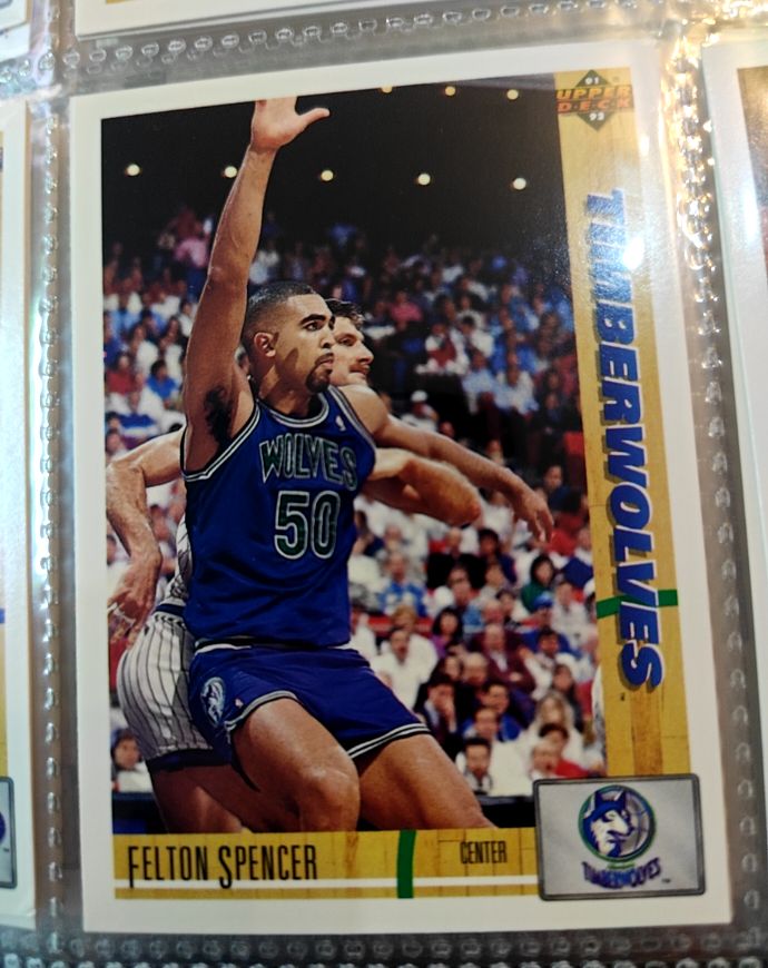 1991-92 Upper Deck #305 Felton Spencer Minnesota Timberwolves — front