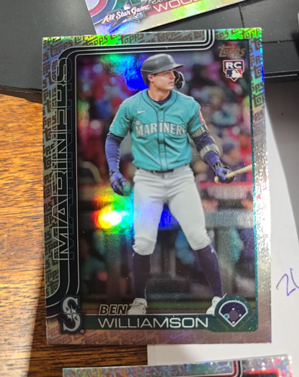 2025 Topps Chrome Update #USC168 Ben Williamson Rookie Seattle Mariners — front