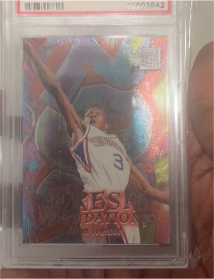 1996-97 Fleer Metal #236 Allen Iverson Fresh Foundations Rookie Card — front
