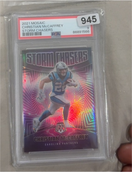 2021 Panini Mosaic #SC-8 Christian McCaffrey Storm Chasers — front