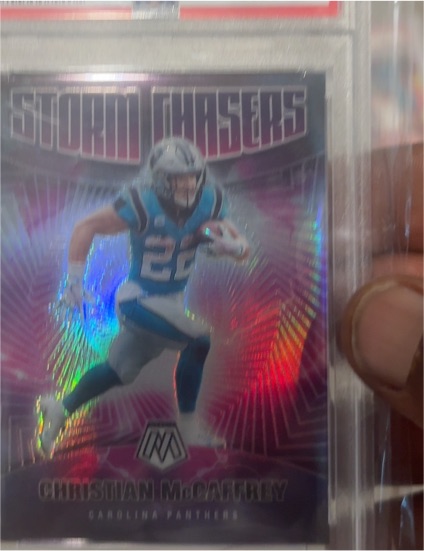 2021 Panini Mosaic Storm Chasers Christian McCaffrey — front